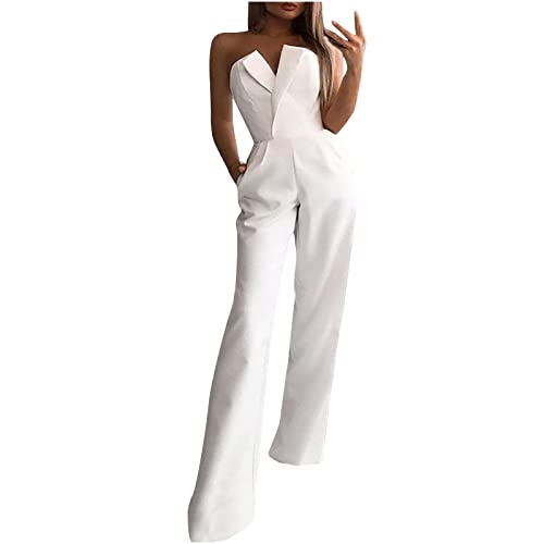 Damen Elegant Jumpsuit Overall Hosenanzug Playsuit Romper Jumpsuit Damen Elegant Einteiler Lang hoher Taille Playsuits Jogginganzug Einfarbig Strampler Overalls Cocktail Party Festlich Overalls Damen Elegant Jumpsuit Overall Hosenanzug Playsuit Romper Jumpsuit Damen Elegant Einteiler Lang hoher Taille Playsuits Jogginganzug Einfarbig Strampler Overalls Cocktail Party Festlich Overalls von Battnot