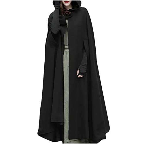 Damen Elegant Umhang mit Kapuze Herbst Winter Maxi Lose Poncho Cape Open Front Lange Cardigan Winddichte Jacke Trenchcoat Mantel Coat Outwear Halloween Mantel Poncho Kap Umhang Damen Elegant Umhang mit Kapuze Herbst Winter Maxi Lose Poncho Cape Open Front Lange Cardigan Winddichte Jacke Trenchcoat Mantel Coat Outwear Halloween Mantel Poncho Kap Umhang von Battnot