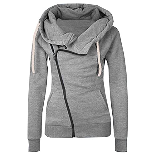 Jacke Damen Sweatjacke Zip Hoodie Pulli Oberteile Damen Kapuzenpullover Pullover mit Kapuze Kapuzenjacke Kapuzenjacke Hoodie mit schrägem Reissverschluss Übergangsjacke Damen Sweat Jacke von Battnot