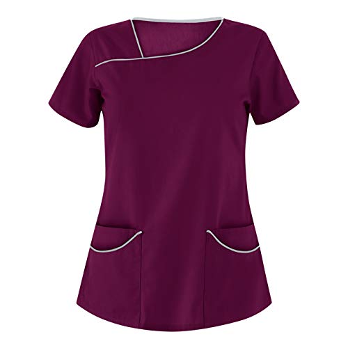 Kasacks Damen Pflege Günstig Einfarbig Kurzarm V-Ausschnitt Tops mit Taschen Schlupfhemd Arbeitsuniform Pflegebekleidung Krankenpfleger Uniform Pflegeheim Nurse Krankenhaus Schlupfhemd Bluse Kasacks Damen Pflege Günstig Einfarbig Kurzarm V-Ausschnitt Tops mit Taschen Schlupfhemd Arbeitsuniform Pflegebekleidung Krankenpfleger Uniform Pflegeheim Nurse Krankenhaus Schlupfhemd Bluse von Battnot