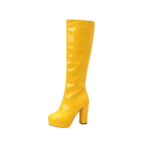Langschaft Damen PU Stiefel Mode High Heel Boot Overknee Stiefel Plateau Stiefel mit Blockabsatz Vintage Hohe Ritterstiefel zum Schnüren Plattform Reitstiefel Elegante Kleid Stiefel Langschaft Damen PU Stiefel Mode High Heel Boot Overknee Stiefel Plateau Stiefel mit Blockabsatz Vintage Hohe Ritterstiefel zum Schnüren Plattform Reitstiefel Elegante Kleid Stiefel von Battnot