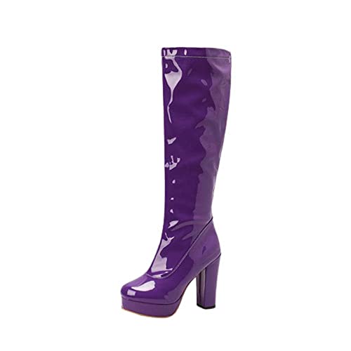 Langschaft Damen PU Stiefel Mode High Heel Boot Overknee Stiefel Plateau Stiefel mit Blockabsatz Vintage Hohe Ritterstiefel zum Schnüren Plattform Reitstiefel Elegante Kleid Stiefel Langschaft Damen PU Stiefel Mode High Heel Boot Overknee Stiefel Plateau Stiefel mit Blockabsatz Vintage Hohe Ritterstiefel zum Schnüren Plattform Reitstiefel Elegante Kleid Stiefel von Battnot