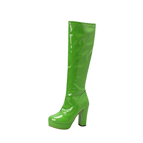 Langschaft Damen PU Stiefel Mode High Heel Boot Overknee Stiefel Plateau Stiefel mit Blockabsatz Vintage Hohe Ritterstiefel zum Schnüren Plattform Reitstiefel Elegante Kleid Stiefel Langschaft Damen PU Stiefel Mode High Heel Boot Overknee Stiefel Plateau Stiefel mit Blockabsatz Vintage Hohe Ritterstiefel zum Schnüren Plattform Reitstiefel Elegante Kleid Stiefel von Battnot