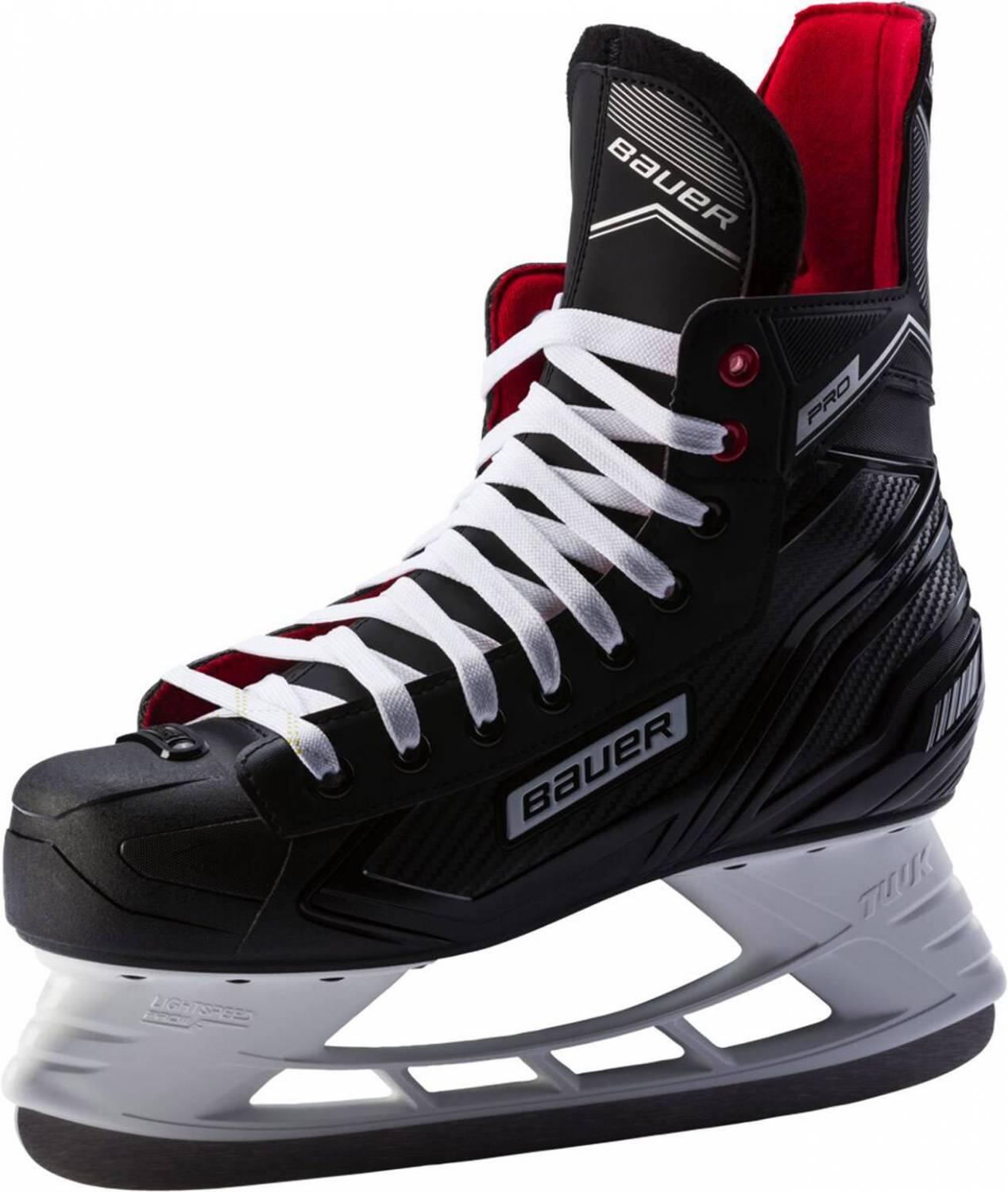 Bauer Pro Skate Senior Schlittschuhe (10.0 = 45.5, 900 schwarz/weiß/rot) von Bauer