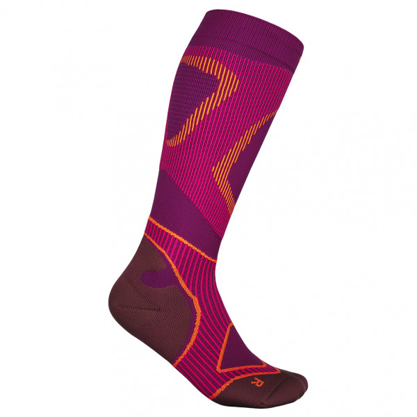 Bauerfeind Sports - Women's Run Performance Compr. Socks - Kompressionssocken Gr 35-37 - L: 41-46 cm;35-37 - M: 36-41 cm;35-37 - S: 32-36 cm;38-40 - M: 36-41 cm;41-43 - L: 41-46 cm;41-43 - M: 36-41 cm;41-43 - S: 31-36 cm;41-43 - S: 32-36 cm grau;lila von Bauerfeind Sports