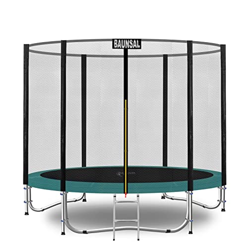 Baunsal® Trampolin Outdoor Ø 244 cm (EXD) grün Komplettset Sprungmatte mit Netz und Leiter Gartentrampolin Outdoor Spielzeug Kinder Trampolin Kinder Outdoor Spielzeug Garten von Baunsal