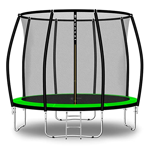 Baunsal® Trampolin Outdoor Ø 366 cm (FGIS) hellgrün Komplettset Sprungmatte mit Netz und Leiter Gartentrampolin Outdoor Spielzeug Kinder Trampolin Kinder Outdoor Spielzeug Garten von Baunsal