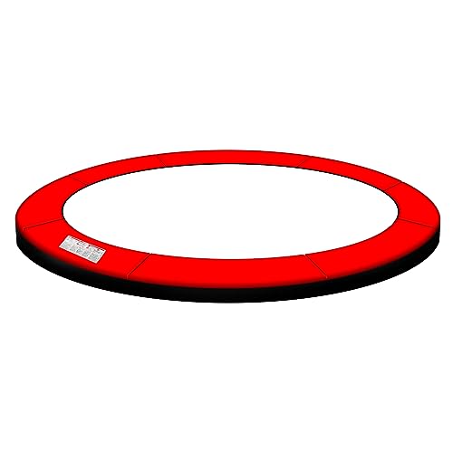 Baunsal® Trampolin Randabdeckung Ø 487 cm mit 28 cm breite in rot-schwarz und 20 mm dick uv-beständig reißfest Trampolin Ersatzteile Trampolin Schutzrand für das Trampolin Outdoor von Baunsal