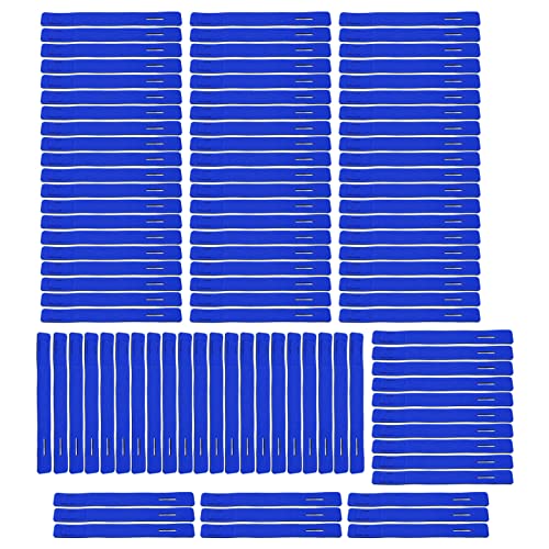 Baxnore 100 Stück Angelruten-Bindegurt, Nylon-Polyurethan-Angelruten-Befestigungsband, verschleißfeste Ruten-elastische Wickelhalterung, Hakenschlaufe für Angelzubehör (Blau) von Baxnore