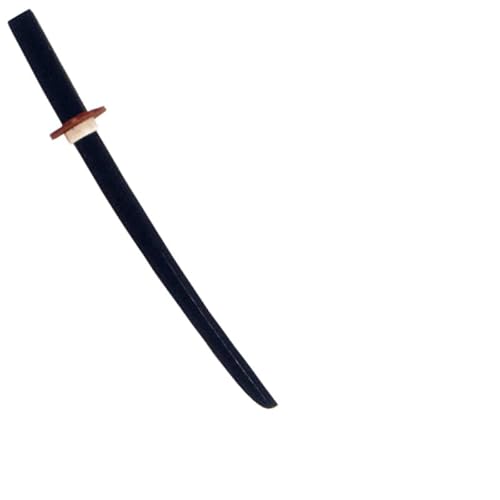 Shoto schwarz Eiche mit Tsuba Bokken klein kurz 55 cm Japanisches Holzschwert Samurai Schwert Holz Kurzschwert von Bay Sports