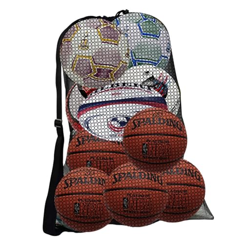 Bbbabeslk Fußball-Netztasche, Basketball-Ausrüstungstasche - wasserdichte Netztasche für Fußballausrüstung,Übergroße Fußballausrüstungstasche mit Kordelzug für Wassersportausrüstung von Bbbabeslk