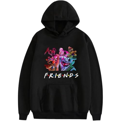 Anime Five Nights Game at Freddy's Security Breach Bedruckter Hoodie Lustiger Pullover Sweatshirt Herren Damen Streetwear Übergröße Herbst und Winter Hoodie-Black1||XS von Bbntop