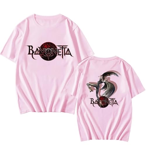 Bayonetta T-Shirt kurzärmelig Frühling Baumwolle T-Shirt lässig Männer und Frauen Sommer T-Shirt Streetwear-Black||XS von Bbntop