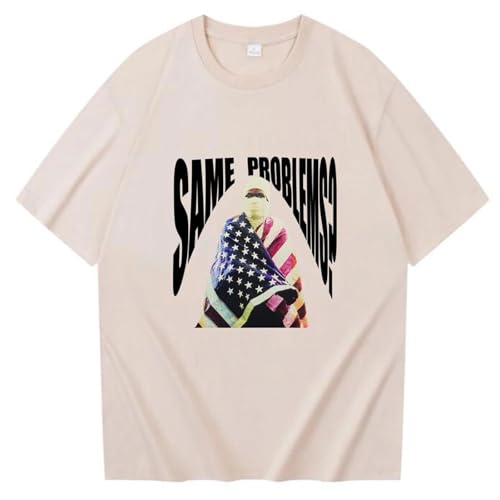 Bbntop ASAP Rocky Same Problems Sommer-T-Shirt, übergroß, Bedruckt, Rundhalsausschnitt, Unisex, Musik-Fan-Geschenk, T-Shirt, lässig, normaler Stil-Black||XS von Bbntop