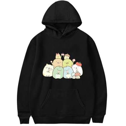 Bbntop Anime Sumikko Gurashi Hoodie Kawaii Funny Sweatshirt Männer Frauen mit Kapuze Pullover Unisex Langarm Kostüm-Black1||XS von Bbntop