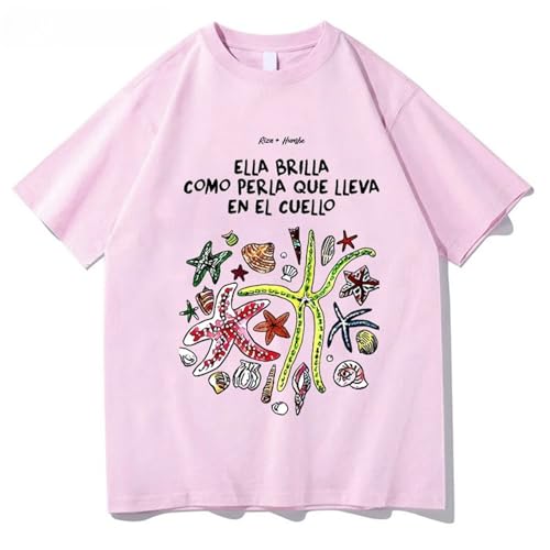 Bbntop Damen-T-Shirt Riza Humbe Ella brilla Muster Print T-Shirt Cartoon Harajuku Kawaii T-Shirt Kurzarm Baumwoll-T-Shirt Casual O Neck Kleidung Streetwear-Black||XS von Bbntop