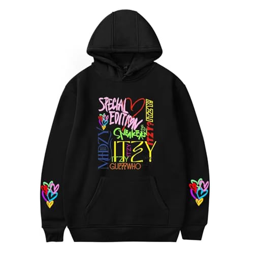 Bbntop ITZY Merch Hoodie Ryujin Yeji Yuna Fans Sweatshirt Herren Damen Pullover Kpop Langarm Kleidung Übergröße Hoodie-Green1||XS von Bbntop