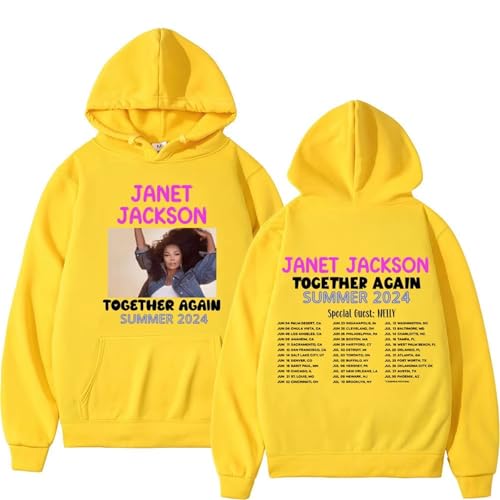 Bbntop Janet Music Jackson tourt Wieder. Bedruckter Kapuzenpullover, Rock-Hip-Hop-Sweatshirt, modischer Freizeitpullover für Männer und Frauen-Black||XS von Bbntop