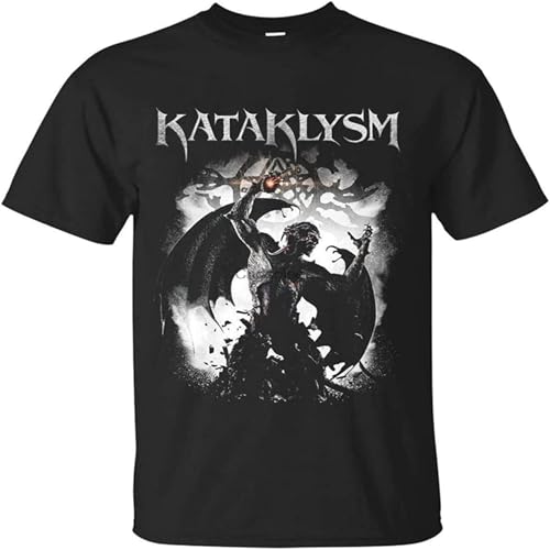 Bbntop Kataklysm Underneath The Scars bedrucktes T-Shirt, Rundhalsausschnitt, Baumwolle, Herren-T-Shirt, Hip Hop, Trendige Kurzarm-Oberteile für Männer und Frauen, übergroßes schwarzes T-Shirt-XS von Bbntop