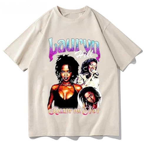 Bbntop Lauryn Hill Merch T Shirt Männer Frauen Harajuku Unisex Tops Vintage Baumwolle T Shirt Sommer Kurze Ärmel-Black||XS von Bbntop