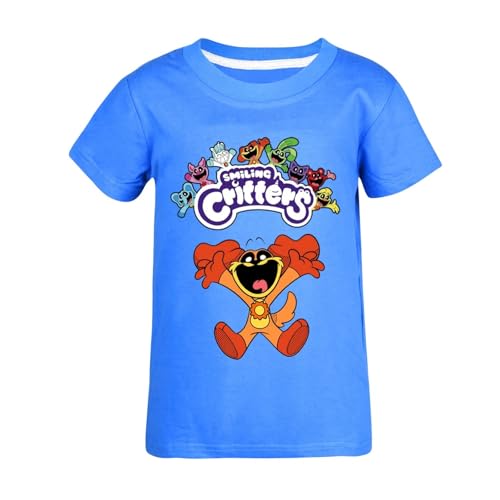 Bbntop Smiling Critters Kinder-T-Shirt Jungen Mädchen Mode niedlich gedruckt Kurzarm Baumwolle Rundhalsausschnitt Sommer Tee Kinderkleidung-Black||100 von Bbntop