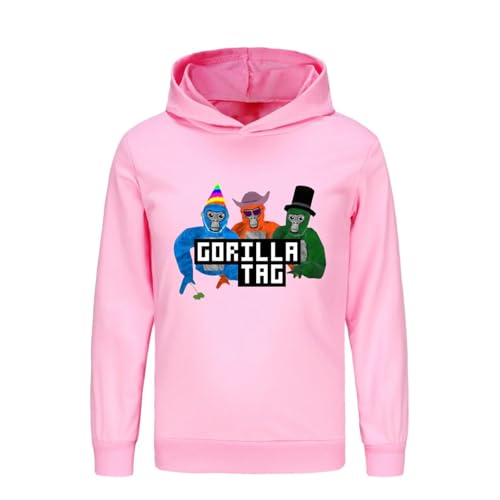 Bbntop Spiel Gorilla Label Hoodie Kinder Cartoon Hoodie Kinder Lange Ärmel Kleinkind Mädchen Pullover lässige Jacke Baby Jungen Sweatshirt-Black||2-3Y von Bbntop