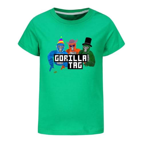 Bbntop Spiel Gorilla Tag Jungen T-Shirt Cartoon gedruckt Muster Baumwolle Kurze Ärmel Jungen und Mädchen Casual Fashion T-Shirt Kinder Tops-Black||100 von Bbntop