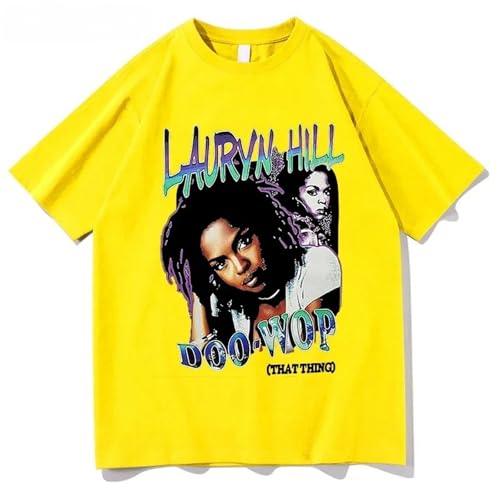 Bbntop Unisex T Shirt Lauryn Hill Baumwolle Mode Casual Hip Hop Vintage Kurzarm Sommer Tee Männer Frauen Streetwear-Black||XS von Bbntop