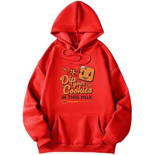 Bbntop aCookieGod Kapuzenpullover mit Grafikdruck, Herbst/Winter, langärmelig, modisches und lustiges Unisex-Oberteil, übergroßer Pullover-Black||XXS von Bbntop