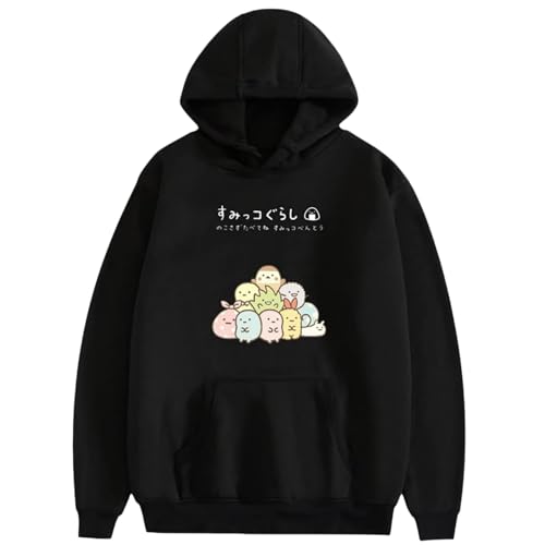 Spiel Sumikko Gurashi Hoodie Casual Fashion Niedlich Sweatshirt Herbst Winter Langarm Kleidung Neutral Streetwear-Black1||XS von Bbntop