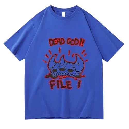 Spiel The Binding of Isaac Druck T-Shirt Oansatz Kurzarm Dead GOD File Hemd Fan Geschenk Unisex Mode Casual Baumwolle Streetwear XS-3XL-White||XS von Bbntop