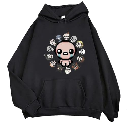 The Binding of Isaac Hoodie Casual Loose Männer Frauen Herbst und Winter nur schöne Sweatshirt Harajuku Unisex Streetwear Tops-Black||XS von Bbntop