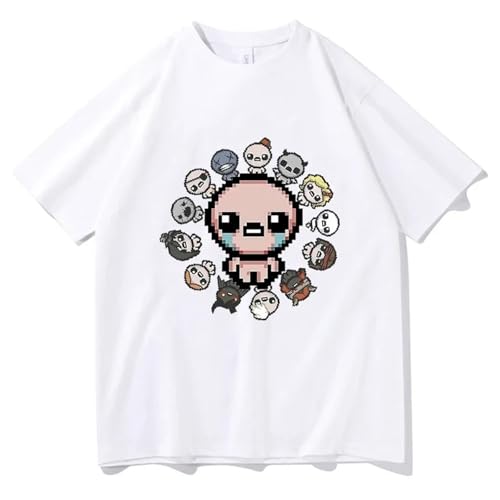 The Binding of Isaac Modisches Freizeit-T-Shirt, Oberteil aus Reiner Baumwolle, lustiges Kurzarm-T-Shirt mit O-Ausschnitt, übergroßes T-Shirt mit Retro-Ästhetik-Black||XS von Bbntop