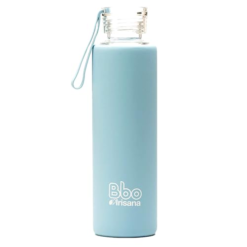Irisana – Wasserflasche – 550 ml – Blau – 7 x 7 x 25 cm – Sportkaraffe aus Glas, ideal für das Fitnessstudio – Borosilikat und Silikon – Bbo-Kollektion Irisana – Wasserflasche – 550 ml – Blau – 7 x 7 x 25 cm – Sportkaraffe aus Glas, ideal für das Fitnessstudio – Borosilikat und Silikon – Bbo-Kollektion von Bbo Irisana