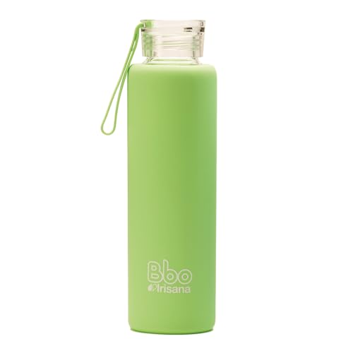Irisana – Wasserflasche – 550 ml – Grün – 7 x 7 x 25 cm – Sportkaraffe aus Glas mit Griff für das Fitnessstudio – Borosilikat und Silikon – Bbo-Kollektion Irisana – Wasserflasche – 550 ml – Grün – 7 x 7 x 25 cm – Sportkaraffe aus Glas mit Griff für das Fitnessstudio – Borosilikat und Silikon – Bbo-Kollektion von Bbo Irisana