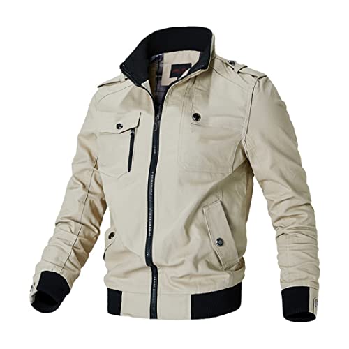 Bomberjacke Männer Mode Casual Windjacke Mantel Männer Frühling Herbst Outwear Stand Slim Military Jacke Khaki L Bomberjacke Männer Mode Casual Windjacke Mantel Männer Frühling Herbst Outwear Stand Slim Military Jacke Khaki L von Bciopll