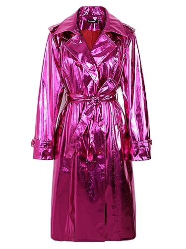 Frühling Herbst Lange Glänzende Reflektierende Patent Leder Trenchcoat Für Frauen Schärpen Zweireiher Jacke Purple S Frühling Herbst Lange Glänzende Reflektierende Patent Leder Trenchcoat Für Frauen Schärpen Zweireiher Jacke Purple S von Bciopll