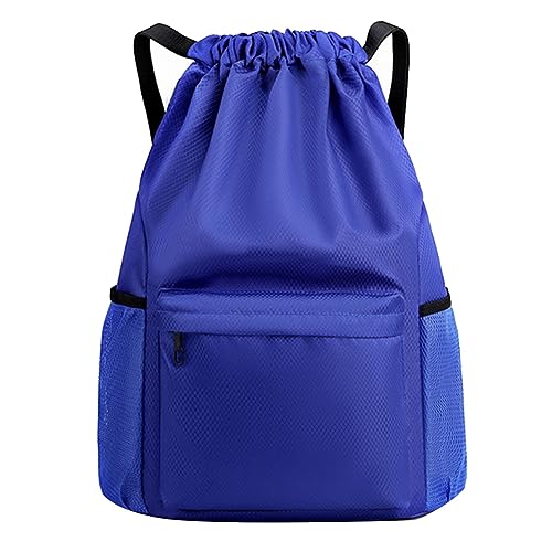 Bdukbduk 1 Stück Wasserdichter Rucksack mit Kordelzug, Reisetasche, Fitness-Sporttasche für Damen und Herren, Blau von Bdukbduk