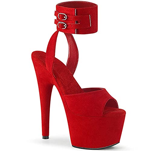 BeAUZQ Damen 17CM Open Toe Hohe Plattform Schuhe mit hohen Absätzen Stiletto Kleid Sandalen Sexy Nachtclub Party Bühnenshow Pole Dance High Heel Sandalen,Rot,43 BeAUZQ Damen 17CM Open Toe Hohe Plattform Schuhe mit hohen Absätzen Stiletto Kleid Sandalen Sexy Nachtclub Party Bühnenshow Pole Dance High Heel Sandalen,Rot,43 von BeAUZQ