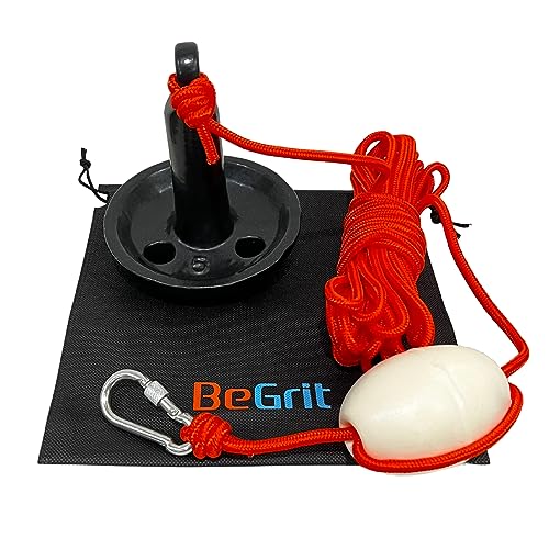 BeGrit 5lb Pilzanker Set Schlauchboot Anker Kajaks Anker Verzinkt Anker PE-Beschichtung mit 10m Ankerleine Bojenkugel für kajak Boote Weicher schlammiger Meeresboden von BeGrit