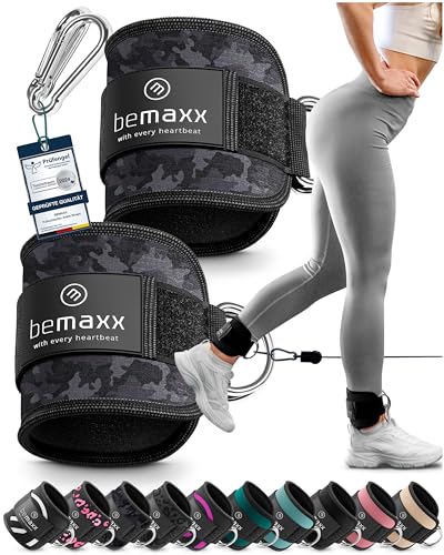 bemaxx Fußschlaufen für Kabelzug 2er Set + eBook - Kickbacks Fussschlaufen Klettverschluss Gepolstert - Seilzug Ankle Foot Straps Fuß-Manschetten Schlaufen | Gym Zubehör Kraft-Sport Fitness Frau Mann bemaxx Fußschlaufen für Kabelzug 2er Set + eBook - Kickbacks Fussschlaufen Klettverschluss Gepolstert - Seilzug Ankle Foot Straps Fuß-Manschetten Schlaufen | Gym Zubehör Kraft-Sport Fitness Frau Mann von BeMaxx
