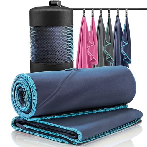 Mikrofaser Handtuch 2er Set: Schnelltrocknend, Kompakt, Leicht | Microfaser Microfiber Towel groß klein: Camping Fitness Sport Badetuch Sporthandtuch Reisehandtuch Mikrofaserhandtuch Fitnesshandtuch von BeMaxx