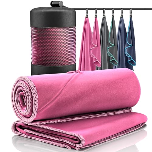 Mikrofaser Handtuch 2er Set: Schnelltrocknend, Kompakt, Leicht | Microfaser Microfiber Towel groß klein: Camping Fitness Sport Badetuch Sporthandtuch Reisehandtuch Mikrofaserhandtuch Fitnesshandtuch von BeMaxx