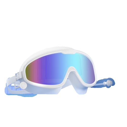 BeNtLi Schwimmbrille Mit Großem Rahmen Für Erwachsene Und Kinder, Antibeschlag-Silikonbrille Mit Ohrstöpseln, Hochauflösende Taucherbrille (ErwachsenerD) von BeNtLi