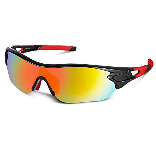 BEACOOL Polarisierte Farradbrille UV400 Schutz Sonnenbrille Herren und Damen TAC leichtgewichte Sportbrille für Radfahren Laufen Baseball Klettern von BEACOOL