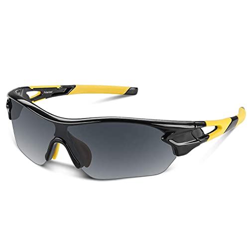 BEACOOL Polarisierte Farradbrille UV400 Schutz Sonnenbrille Herren und Damen TAC leichtgewichte Sportbrille für Radfahren Laufen Baseball Klettern von BEACOOL