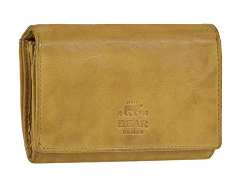 Bear Design Portemonnaie Damen Geldbörse Leder 9 Kartenfächer Geldbeutel Ocker gelb Bear Design Portemonnaie Damen Geldbörse Leder 9 Kartenfächer Geldbeutel Ocker gelb von Bear Design