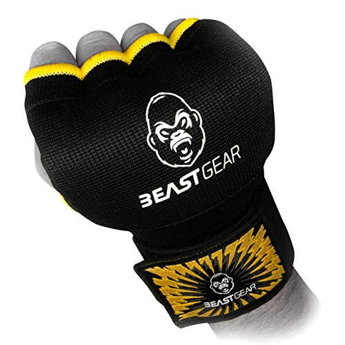 Beast Gear Guantes de boxeo - de Gel y Cinta para boxeo para Hombre y Mujer Con Protector de nudillos para deportes de Lucha, Muay Thai y artes marciales von Beast Gear