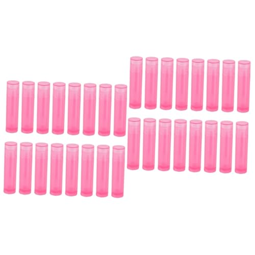 Beatifufu 48 STK DIY Lippenstift Tube Mini runder Behälter mit Deckel Lipgloss Unterrohr Lipstick Holder Lippenstift etui Lippenstift Unterrohr Lippenstifthülse aus Kunststoff Sport Rosa von Beatifufu