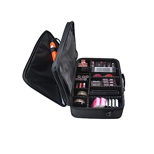 Beatifufu Tragbare wasserdichte 3 Lagige Reise Make Up Tasche Schwarz Professioneller Kosmetik Organizer Für Make Up Pinsel Frisuren Und Nagel Beauty Tools Mit Verstellbaren von Beatifufu